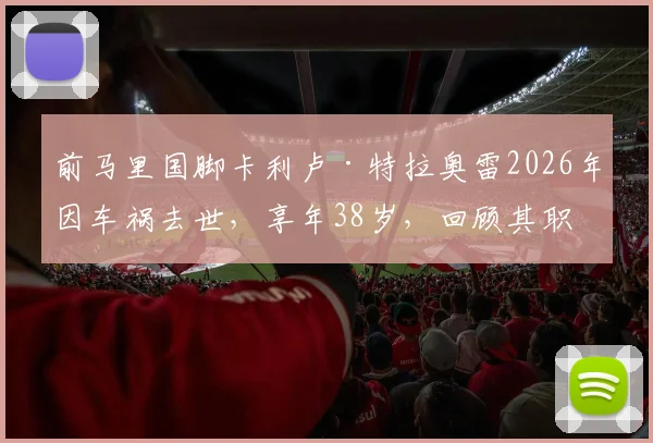 前马里国脚卡利卢·特拉奥雷2026年因车祸去世，享年38岁，回顾其职业生涯与球场内外故事